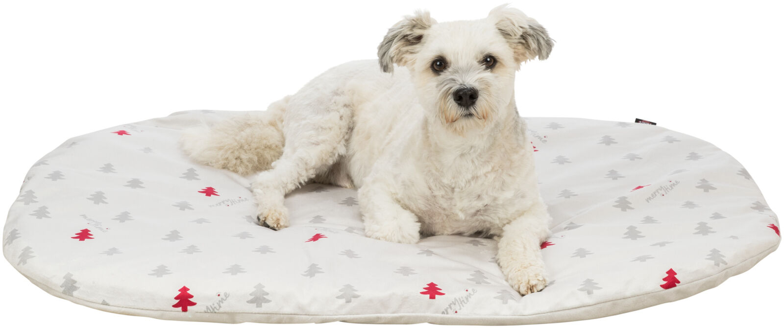 TRIXIE Xmas cushion NIVIA, vánoční polštář oválný, 98 x 62 cm, krémový