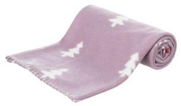 Vánoční deka NIVIA 100 x70 cm, fleece, šedá/berry/petrolejová