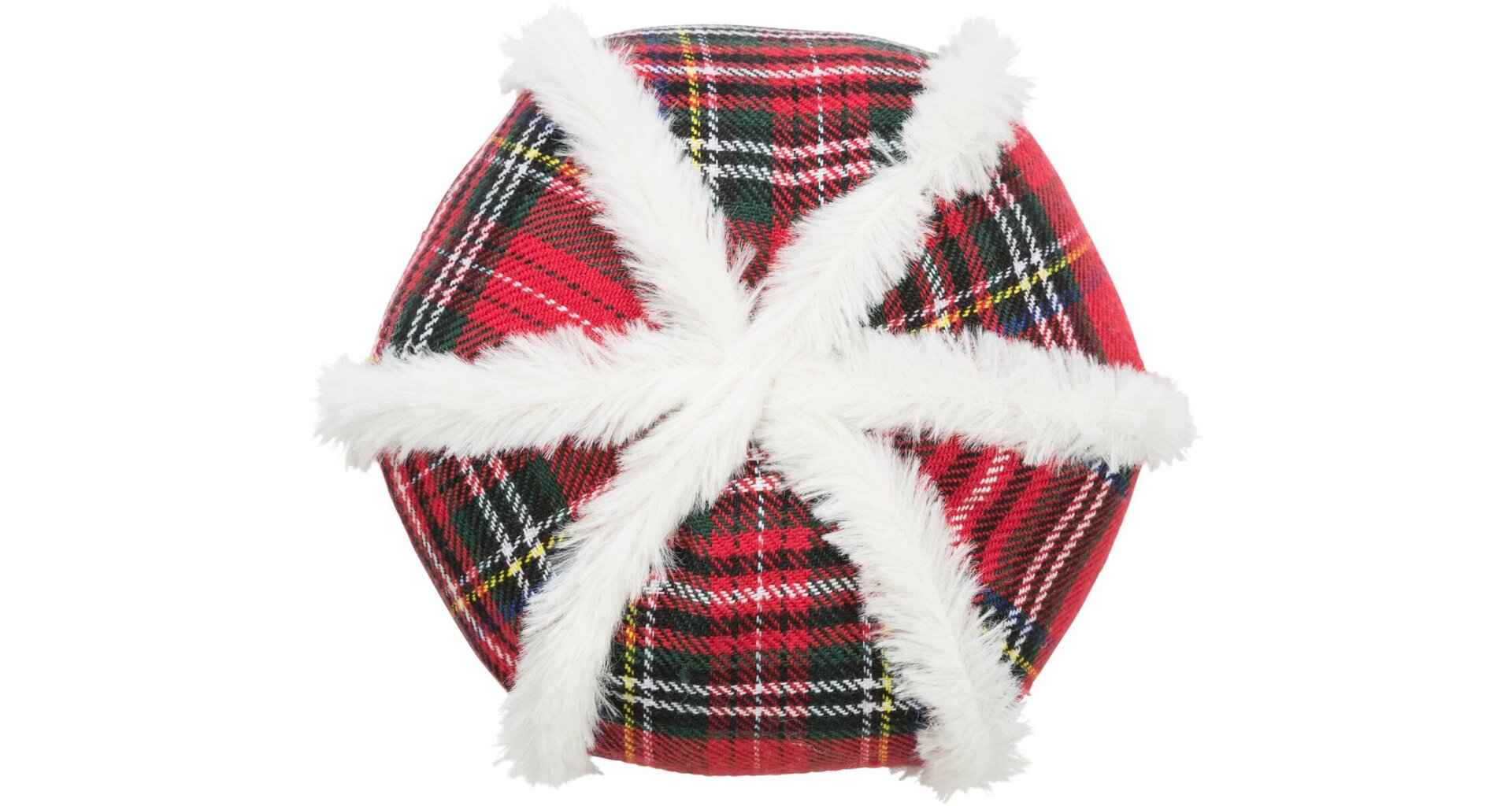 TRIXIE Xmas Ball - vánoční látkový míč zdobený plyšem, 15 cm