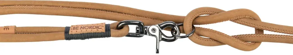 TRIXIE BE NORDIC prodlužovací kožené kulaté vodítko, XS-L: 2.00 m/ ø 8mm, hnědá