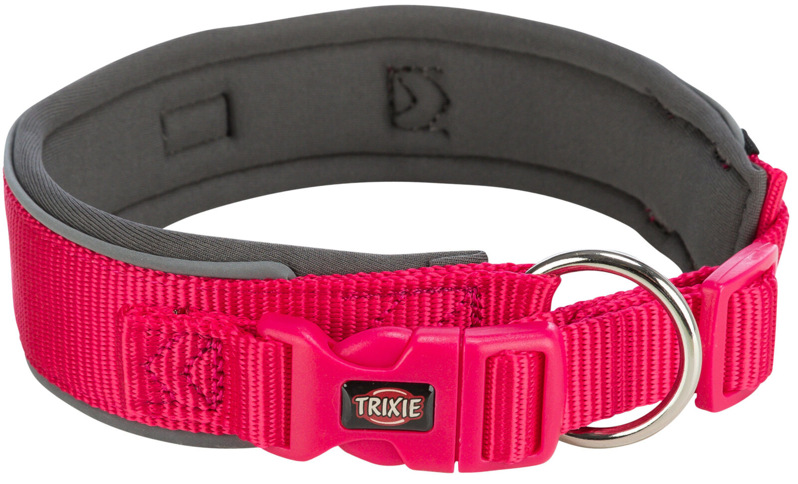 TRIXIE PREMIUM obojek extra široký, fuchsia/grafit S-M: 33-42 cm/35 mm