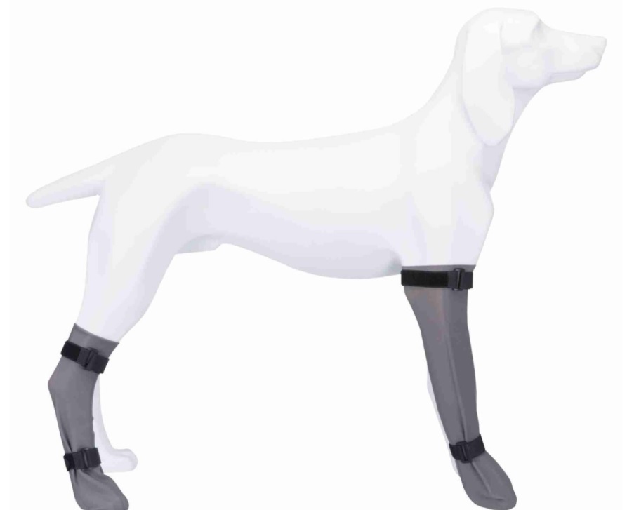 TRIXIE Ochranná silikonová ponožka, šedá L: 10 cm/40 cm, např. zlatý retrívr