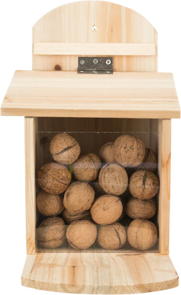 TRIXIE Krmná stanice pro veverky 20 x 30 x 30 cm, přírodní borové dřevo