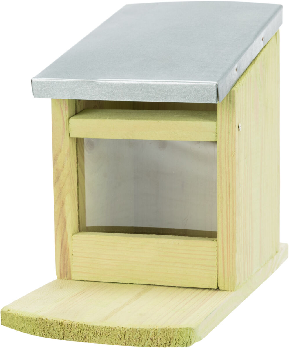 TRIXIE Krmná stanice pro veverky 12 x18 x 24 cm, přírodní borové dřevo/kov
