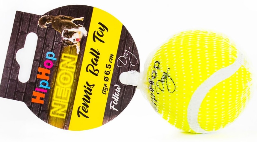 HIPHOP DOG Neonový ve tmě svítící tenis. míč 6,5 cm