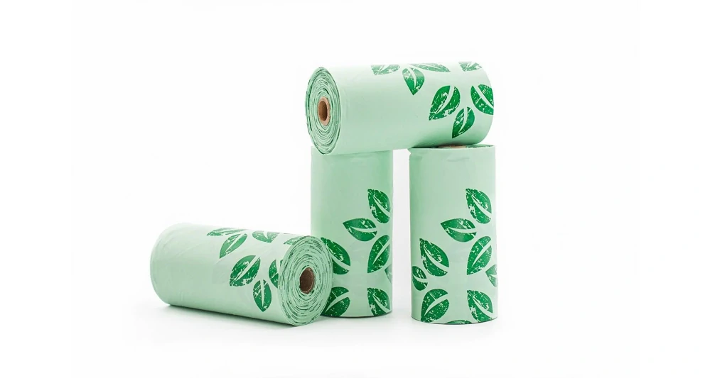 PetBuddy sáčky na exkrementy, kompostovatelné, 8 rolí/ á 15 sáčků, zelené s potiskem