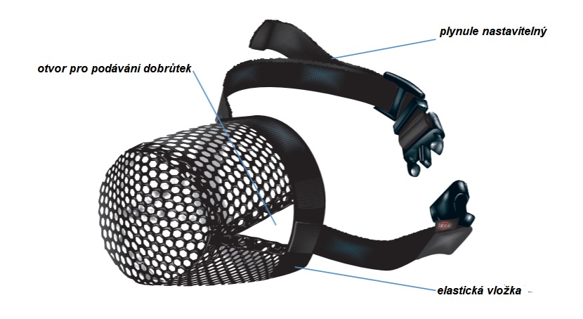 TRIXIE Ochranný náhubek polyester síťka S-M černý, 22 cm