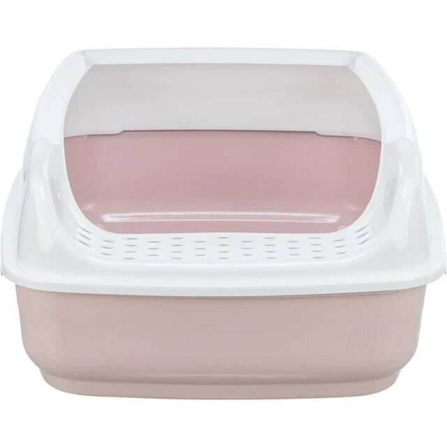 TRIXIE WC DELIO s okrajem a čistícím roštem, 38 x 20 x 50 cm, světlá lila/bílá