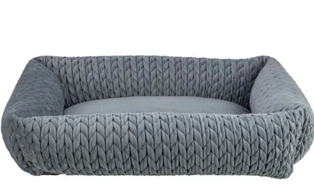 TRIXIE Obdélníkový pelech LIVIA sametový, šedá 80 x 60 cm