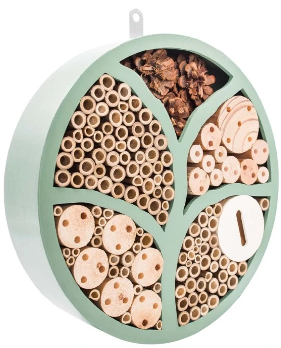 PetBuddy "Strom života", kulatý hotel pro hmyz, 29 x 6.5 cm, borové dřevo