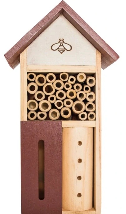 PetBuddy domeček se včelkou, hotel pro hmyz, 13 x 8.5 x 26 cm, borové dřevo