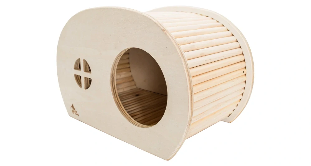 PetBuddy karavan, přírodní domek,  34.5 x 20 x 22 cm, borové dřevo