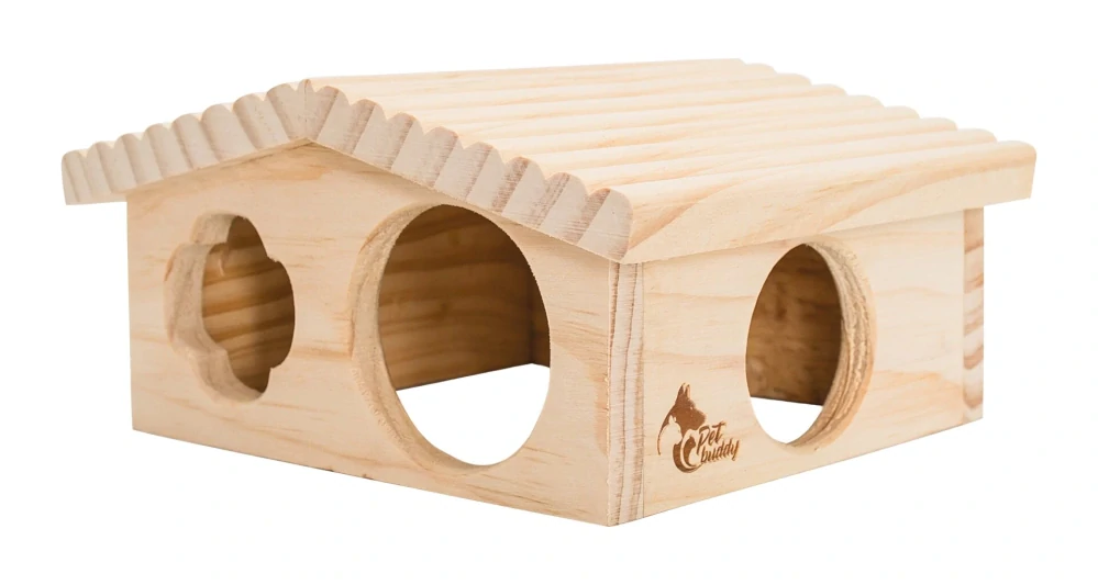 PetBuddy roubenka malá, přírodní domek, 20 x 17 x 11 cm, borové dřevo
