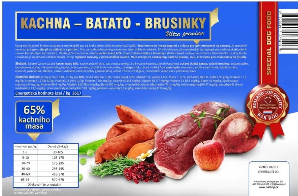 Bardog Kachna Batato Brusinky 12kg