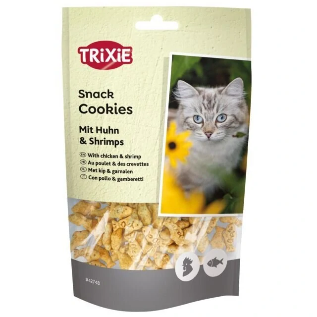 TRIXIE Cookies, sušenky s kuřetem a krevetami pro kočky,  50 g