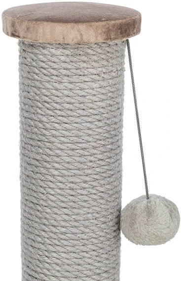 TRIXIE Škrabací sloupek LIVIA s plyšovou kuličkou, 64 cm, béžovošedá