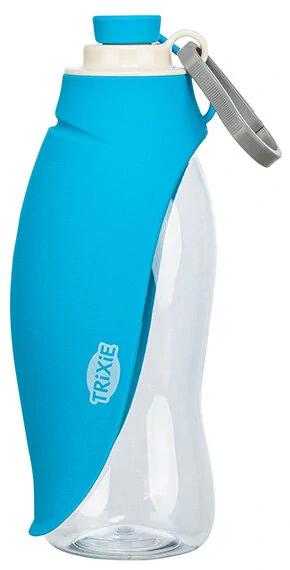 TRIXIE Lahev na vodu se sklopnou silikonovou miskou, 0.55 l, plast/silikon