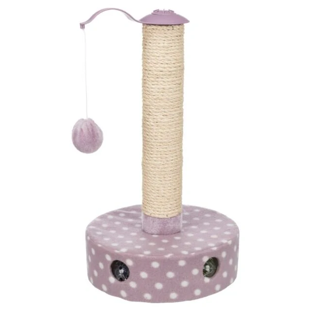 TRIXIE JUNIOR škrabadlo pro koťata ø 26 cm/ 47 cm, fleece/sisal, světlá lila