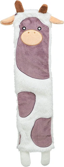 TRIXIE Be Eco kráva, recyklovaná hračka pro psy, šustící, 51 cm, polyester, bílá/fialová