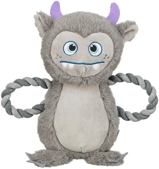 TRIXIE Be Eco Monster - příšerka, hračka/přetahovadlo pro psy, 33 cm, polyester/bavlna, šedá