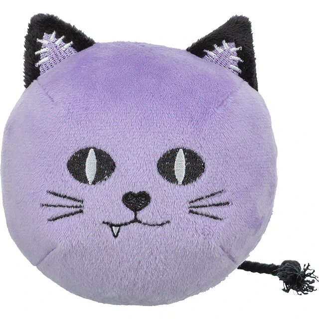 TRIXIE Kočka HALLOWEEN, plyšová hračka se zvukem, 10 cm, fialová - LIMITOVANÁ NABÍDKA
