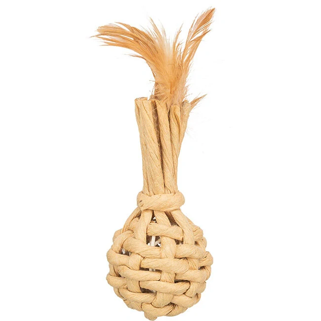 TRIXIE Baňka XXL z papírové příze, 15 cm, s rolničkou a peřím