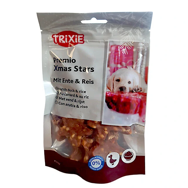 TRIXIE PREMIO Xmas Stars, vánoční pamlsek kachna s rýží, 100 g