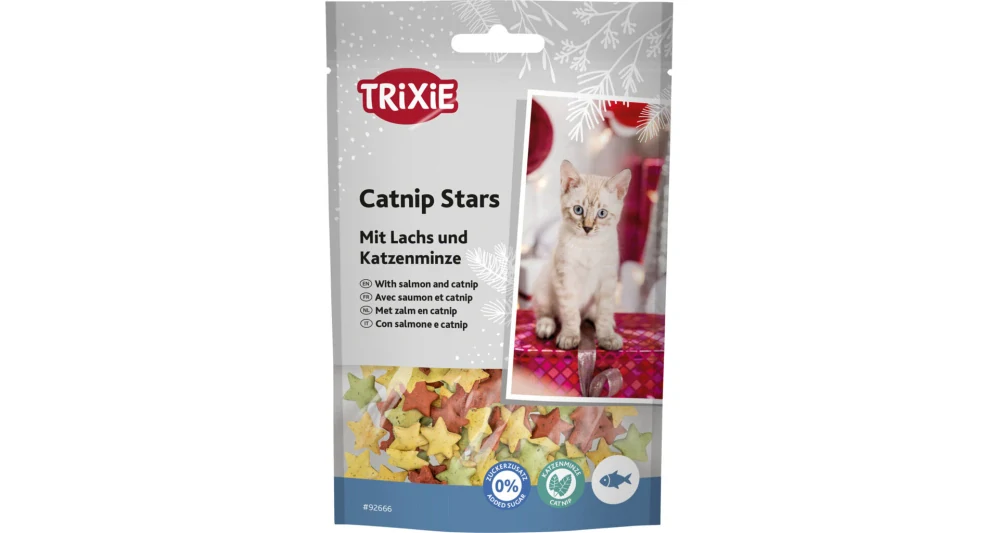 TRIXIE Xmas Catnip Stars, pamlsek losos s catnipem, 50 g