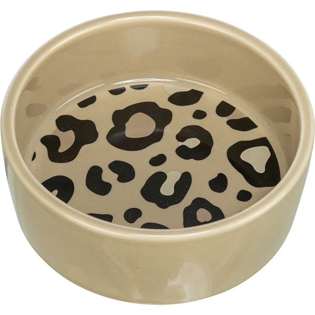 TRIXIE Keramická miska LEO, 0,3 l/ 12 cm, hnědá/leopardí