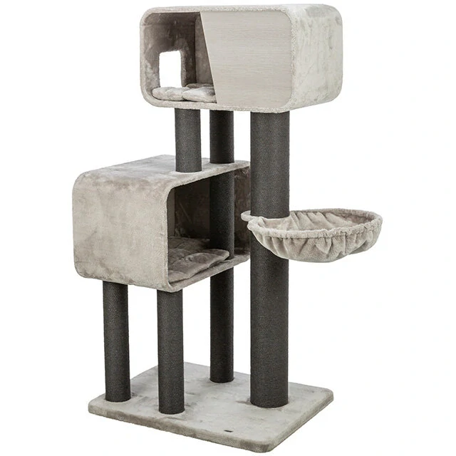 TRIXIE Škrabadlo RAFAEL XXL, 2 x jeskyně, hamaka, 156 cm, šedá