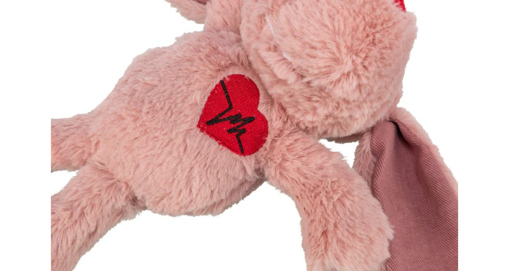 TRIXIE Dog VALENTINE, plyšový pes s dlouhýma ušima 28 cm, růžová - LIMITOVANÁ NABÍDKA