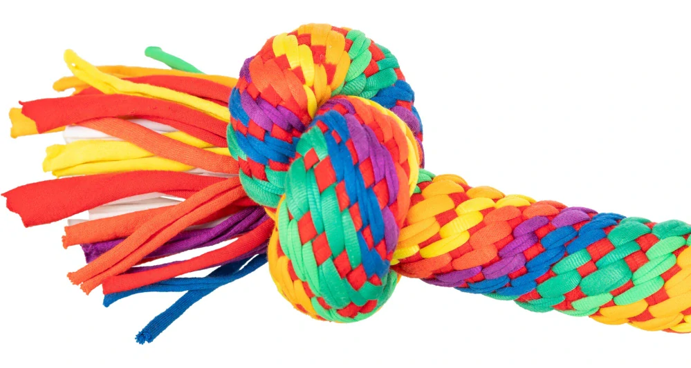 TRIXIE Hrací činka / přetahovadlo 122 cm, 4 uzly, multikolor - LIMITOVANÁ NABÍDKA