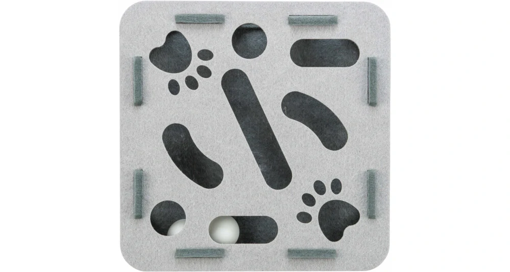 TRIXIE Interaktivní hra pro kočky Hole'n'Roll – box, ø 30 × 7.5 cm, filc, šedá