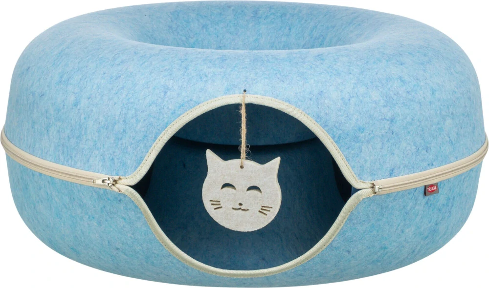 TRIXIE Filcová boudička - donut, ø 60 cm, s hračkou, modrá