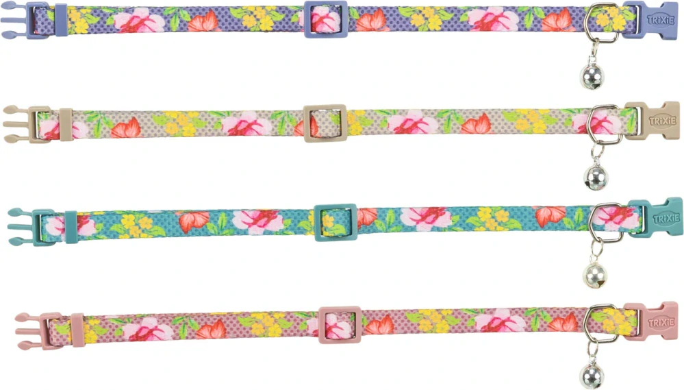 TRIXIE Obojek pro kočky, s květinami, 20–34 cm/10 mm, různé barvy