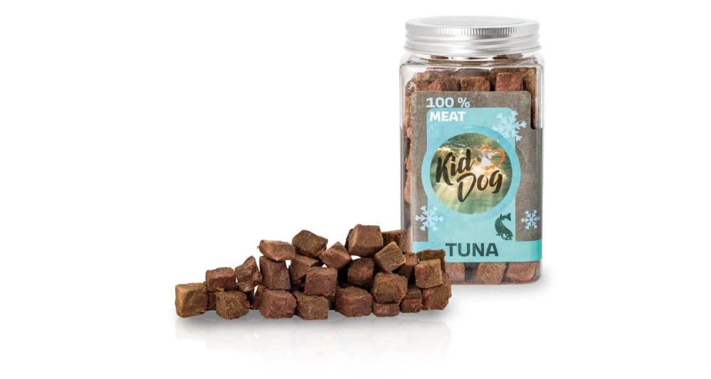 KIDDOG Super Premium 100% freeze dried TUNA CUBES - čisté maso z tuňáka, sušené mrazem 75 g
