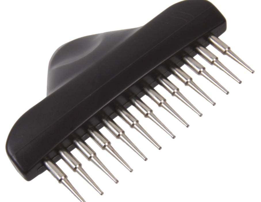 TRIXIE Hrablo dlouhá srst s antiskluzovou rukojetí 10x15cm,zuby 2 cm