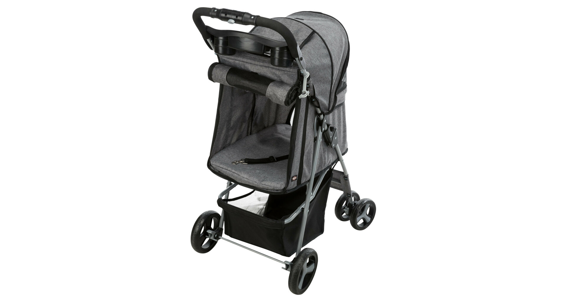 TRIXIE Kočárek pro psy BUGGY, rychlosklápěcí, 47 x 100 x 80cm, nosnost do 15 kg, šedá