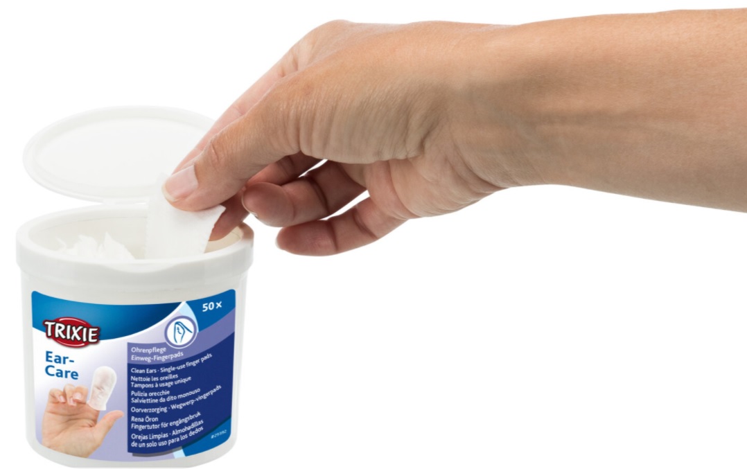 TRIXIE Ušní péče - jednorázové pečující návleky na prst, 50ks