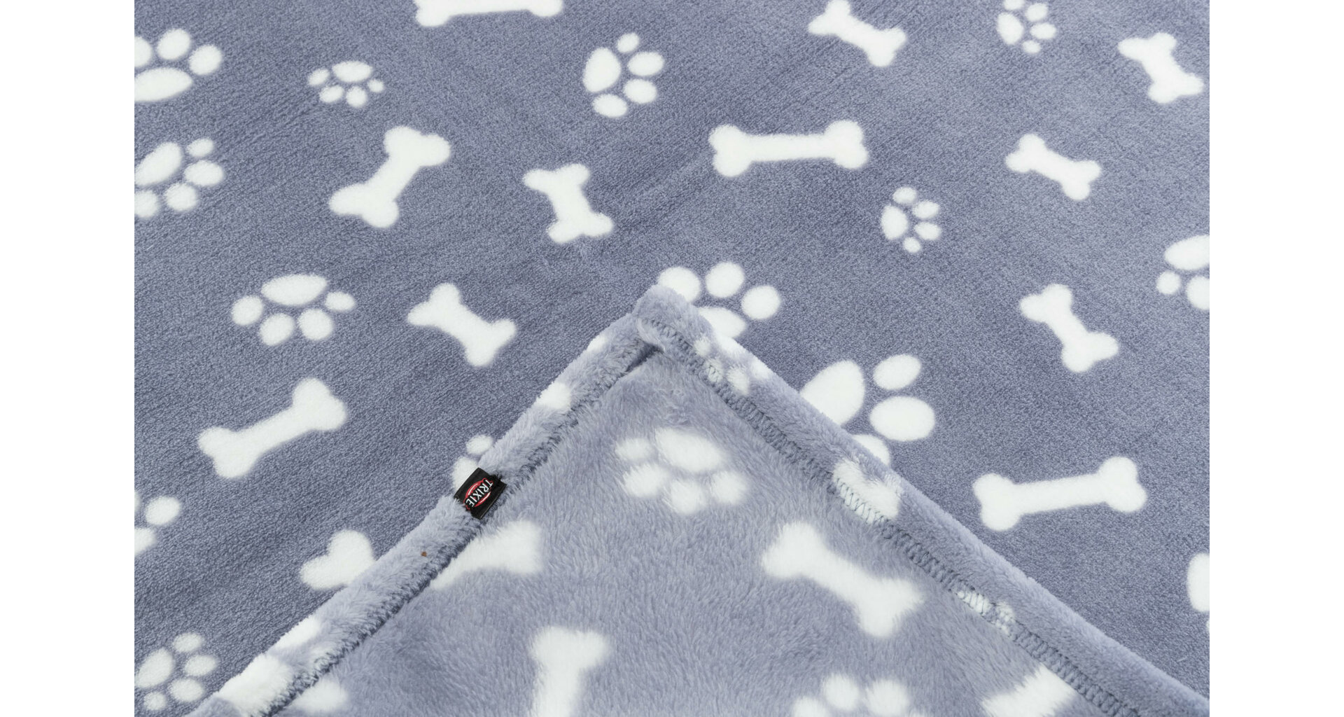 TRIXIE Plyšová deka KENNY, modrá s kostičkami a packami 100 x 75cm