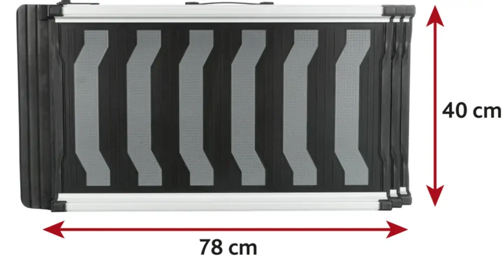 TRIXIE Rampa, 3-dílná, skládací, 40x78-175cm, 6,8kg, černá/šedá
