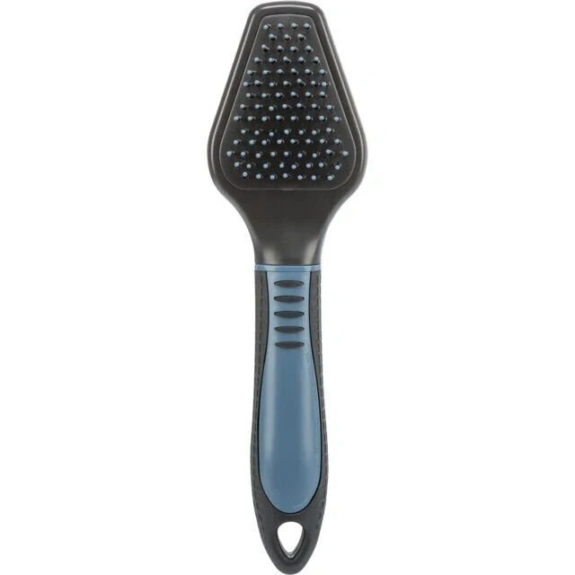 TRIXIE Plastový kartáč oboustranný triangl s kovovými drátky 6x19cm