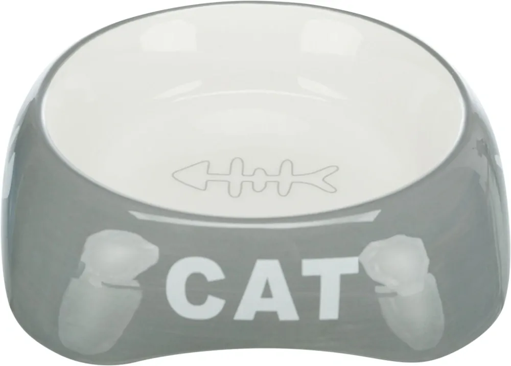 TRIXIE Keramická miska 200ml/13cm - CAT + rybí kostra