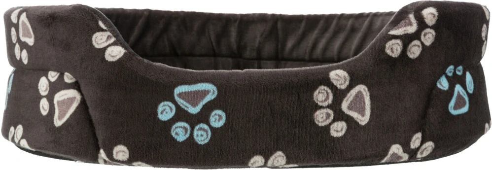 TRIXIE Oválný pelech JIMMY, taupe-šedý s tlapkami 65 x 55cm