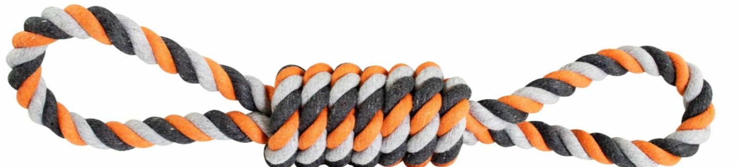 Přetahovadlo HipHop bavlněná osmice, šedá, tm.šedá, oranžová 38cm, 190g