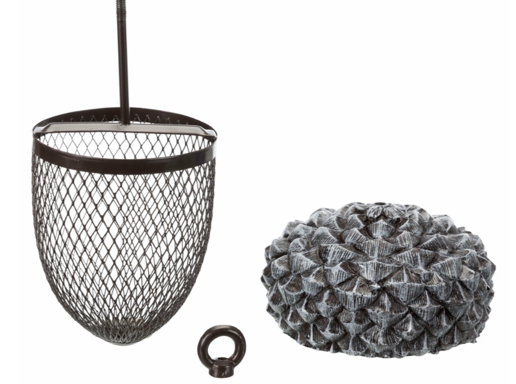 TRIXIE Žalud - zásobník na ptačí krmivo, 700 ml/14×22 cm, pryskyřice/kov, hnědá/bílá