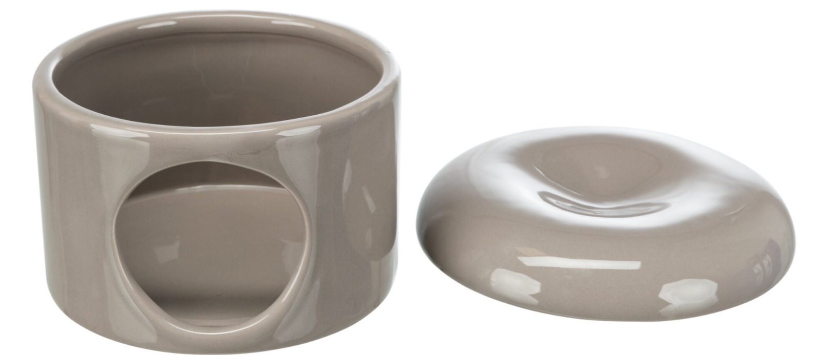 TRIXIE Keramický domek, 1 vchod, odnímatelná stříška, ø 16 × 12 cm, tmavošedá