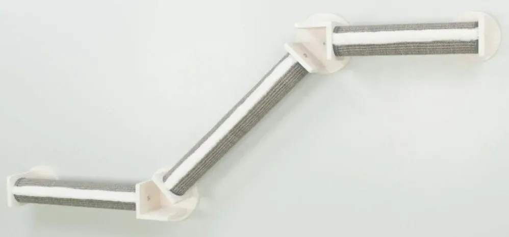 TRIXIE Lezecký set na stěnu 2, 3 sloupky, 195 x 78 cm, bílá/šedá