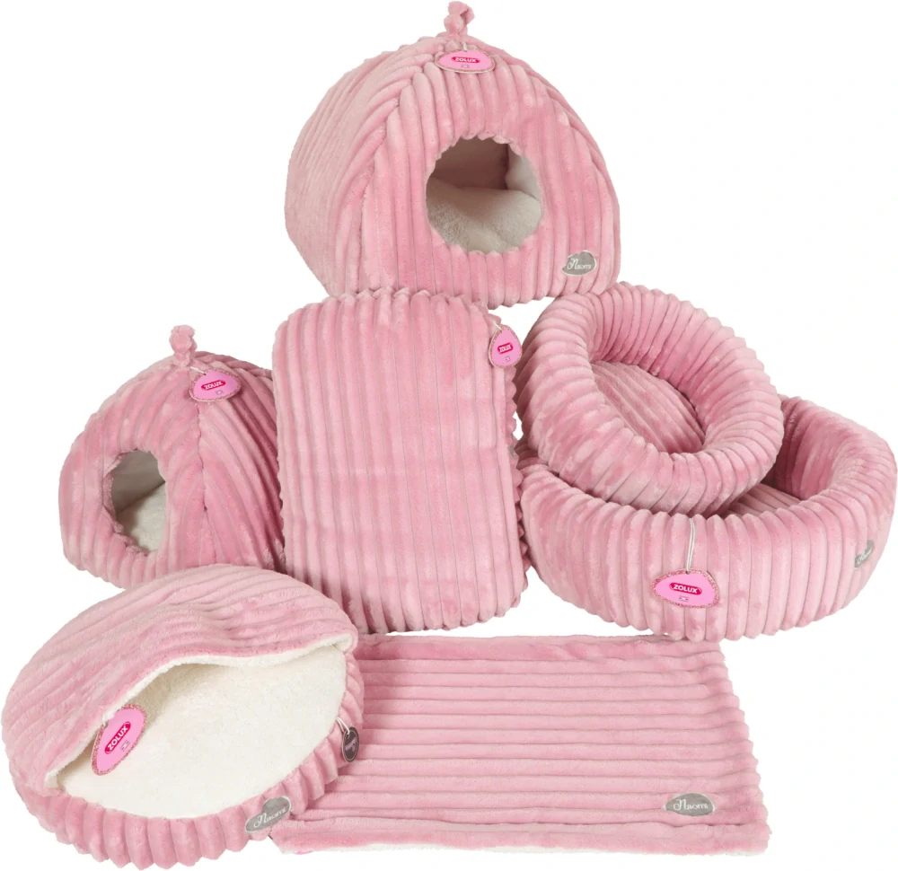 Pelech NAOMI Kulatý prošívaný růžový 422x422x177mmZolux