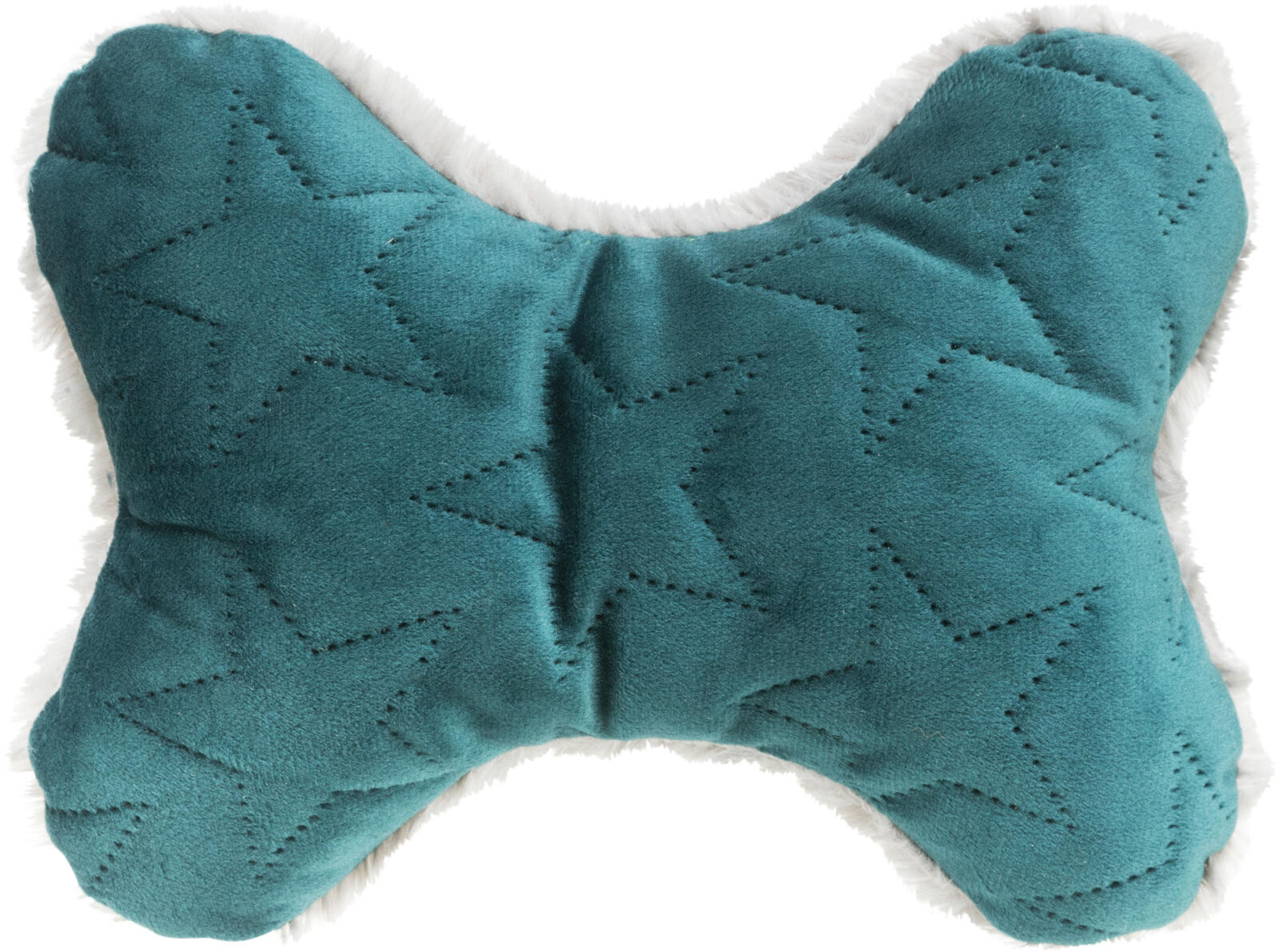 Xmas Bone - kost, hračka pro psy, 20 cm, samet/plyš, berry/petrolejová